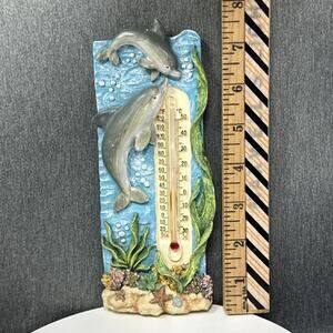 Old Dolphin Thermometer Wall Plaque Tropical Nautical Underwater Collectible